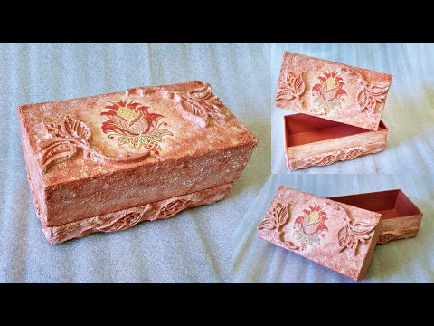 Видео: Шкатулка  из картонной коробки