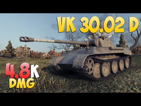 Видео: VK 30.02 D - 5 Kills 4.8K DMG - Маленький охотник! - Мир Танков