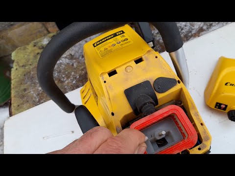 Видео: Бензопила Чемпион 254: Что стало с бумажным фильтром за год?