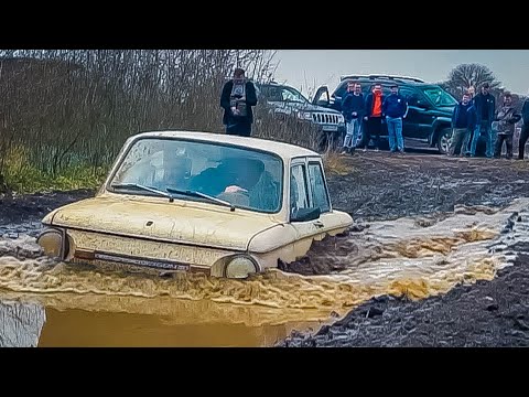 Видео: Слабонервным не смотреть! Мужик на ЗАПОРОЖЦЕ УДИВИЛ внедорожники на бездорожье!