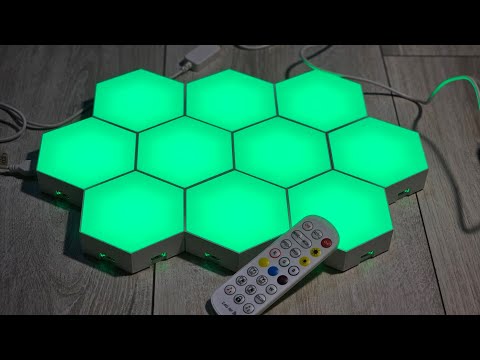 Видео: RGB LED лампы соты для игровой комнаты