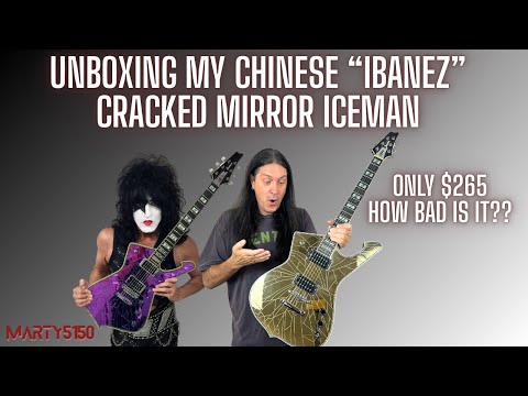 Видео: Распаковка китайской гитары «Ibanez» с треснувшим зеркалом Paul Stanley Iceman, которую я купил з...