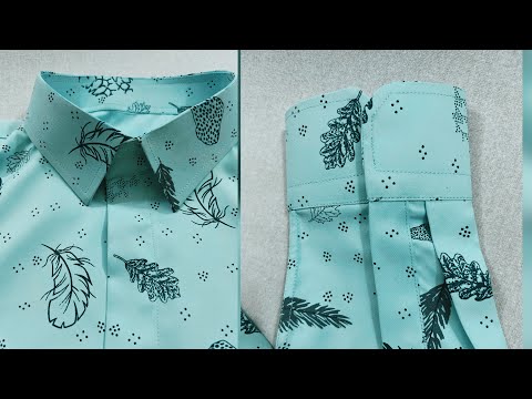 Видео: как сшить рубашку для начинающих || как сшить воротник рубашки шаг за шагом ||