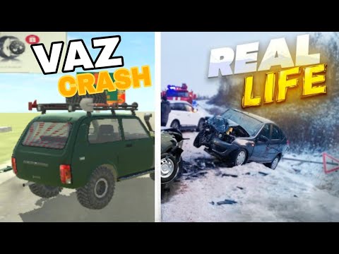 Видео: Аварии на реальных событиях в ВАЗ краш тест симулятор 2 #15