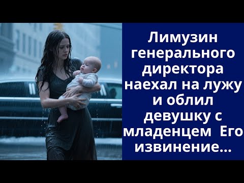 Видео: Лимузин генерального директора наехал на лужу и облил девушку с младенцем  Его извинение…