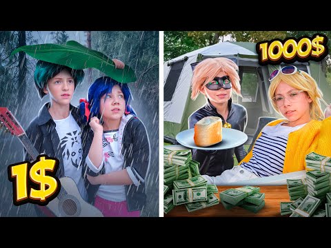 Видео: КЕМПИНГ ЗА 1$ vs 1000$! ЛЕДИБАГ с ЛУКОЙ, чья ПАЛАТКА лучше? против Хлои и Адриана!