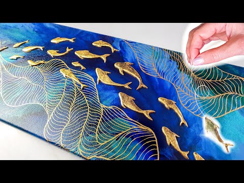 Видео: ЭЛЕГАНТНОЕ подводное искусство с рыбами – простая глина, высыхающая на воздухе + сусальное золото...