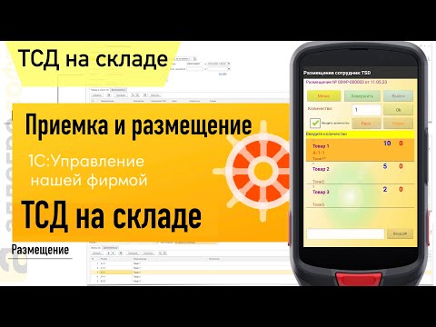 Видео: ТСД в 1С УНФ. Бизнес процесс приемки и размещения товара