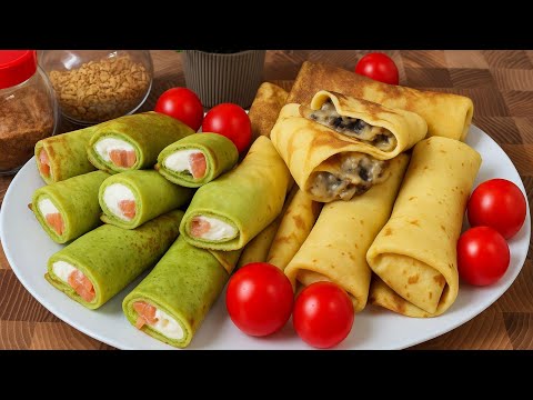 Видео: Вкусные начинки для блинов | блины с грибами | красная рыба и сыр