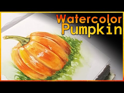 Видео: Рисуем тыкву акварелью 🎨