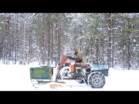 Видео: Беспилотный снегоход