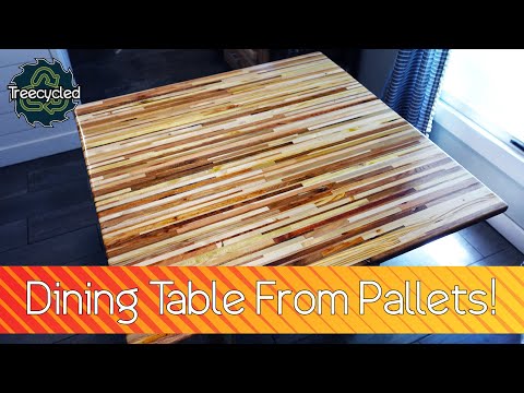 Видео: Обеденный стол из поддонов! + Ароматное кедровое основание и ножки из шпатлёвки!