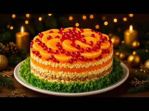 Видео: 🎄 Новогодний салат с курицей и апельсином 🍊🥗🎅