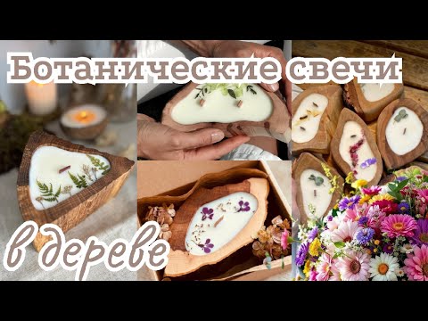 Видео: Ботанические свечи в деревянных подсвечниках / Самый быстрый способ декора и самый безопасный