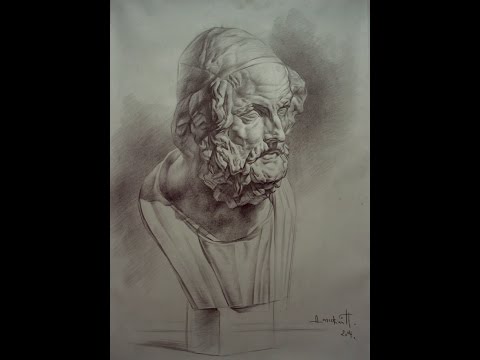 Видео: Павел Дольский  -  Мастер-класс.  Master-Class  Рисунок гипсовой головы, Гомера.  2004