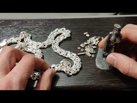 Видео: Серебряная цепь из технических контактов. Зачем я покупаю лом серебра. Часть 4.