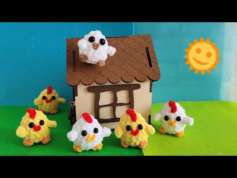 Видео: 🐥Цыплёнок🐔Курочка🦉Совушка из плюшевой пряжи крючком🐥crochet chicken🐔gehäkelter Vogel