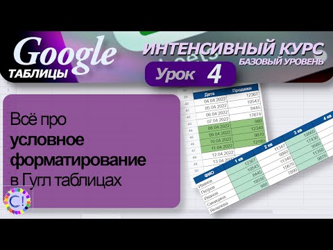 Видео: Всё про условное форматирование в Google Sheets. Интенсивный курс "Гугл таблицы" урок 4