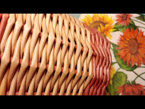 Видео: Наплела - навязала  из Бумажных Трубочек. Декор. Декупаж цветочныхКашпо.