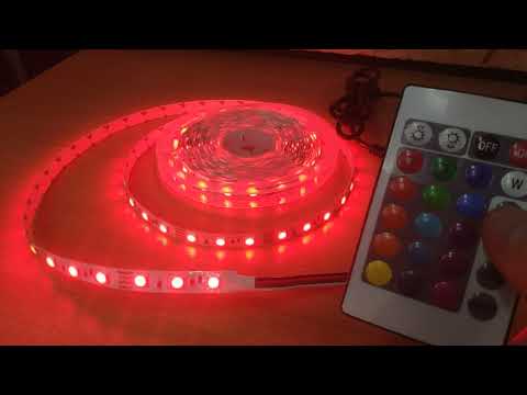 Видео: Контроллер для светодиодной ленты IR RGB 12А (24 кнопки)