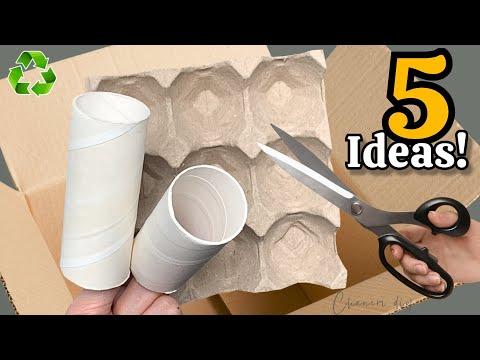 Видео: Превращение картонного рулона и коробки из-под яиц:5 гениальных идей переработки, которые вас удивят