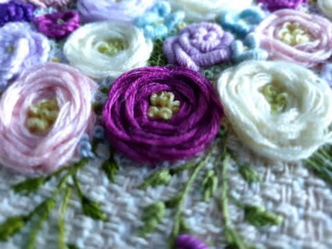 Видео: Уроки вышивки 1  (роза) - Embroidery tutorial 1(a rose)