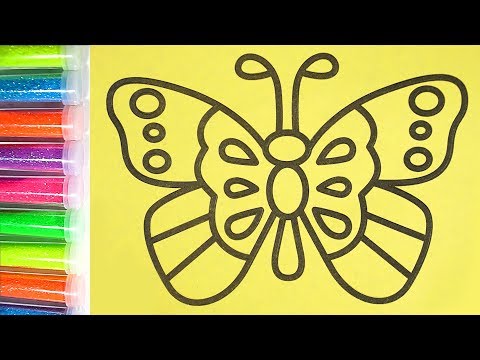 Видео: Бабочка рисование песком |Как Рисовать блёстками | Познавайка ТВ 💖