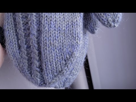 Видео: Варежки спицами. Палец техникой " индийский клин "