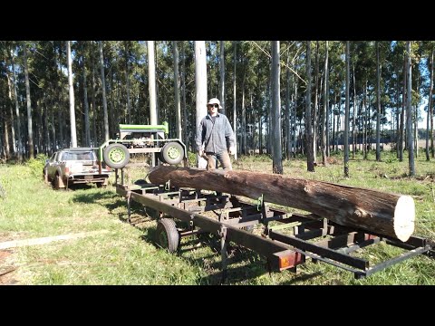 Видео: Самодельной пилорамой едем работать(1/2) Wir werden mit einem selbstgebauten Sägewerk Geld verdienen