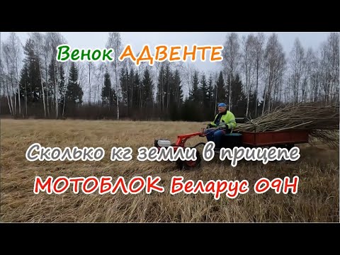 Видео: Венок Адвенте. Сколько кг земли в прицепе.Мотоблок МТЗ-09Н.