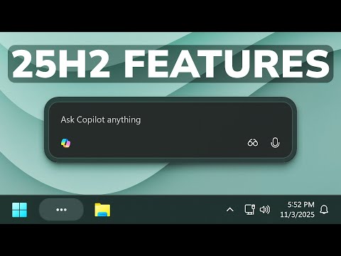 Видео: Новые функции Windows 11 25H2 — новый поиск на панели задач с помощью Copilot (как включить)