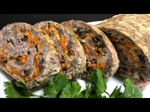 Видео: МЯСНОЙ рулет из ФАРША.Сочный,много НАЧИНКИ.Колбаса теперь не нужна#мяснойрулетрецепт#изфарша#начинка