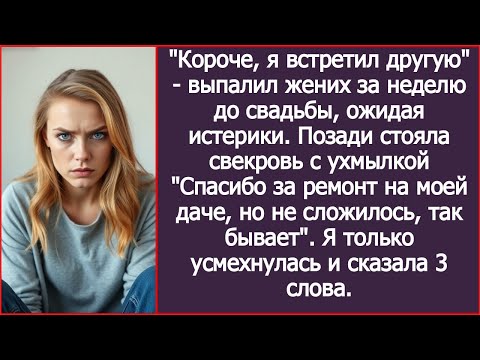 Видео: "Короче, я встретил другую" - выпалил жених за неделю до свадьбы, ожидая истерики.