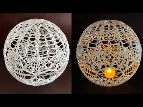 Видео: Ажурный шар связанный крючком - вяжем к Новому году