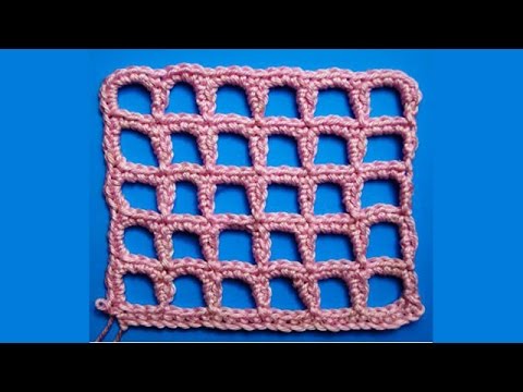 Видео: Crochet grid Сеточка крючком   Узор вязания мастер класс 4