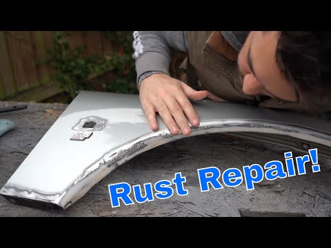 Видео: Ремонт ржавчины на переднем крыле MG TF