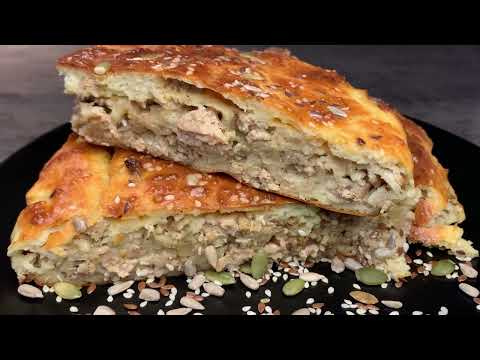 Видео: Пирог с куриным фаршем на жидком тесте. Chicken mince pie on liquid dough.
