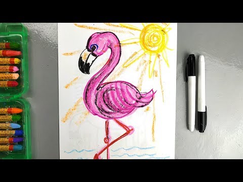 Видео: Рисунок ФЛАМИНГО - урок рисования для детей