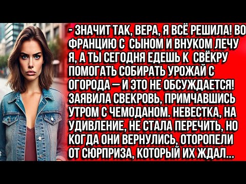 Видео: Вера, я всё решила! Во Францию с сыном и внуком лечу я, а ты сегодня едешь к свёкру собирать урожай.