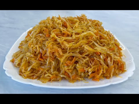 Видео: Самая Вкусная Тушеная Капуста на Сковороде / Как Тушить Капусту / Stewed Cabbage