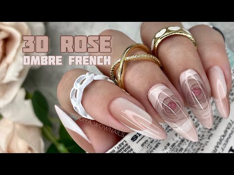 Видео: 🔥ХИТ МАНИКЮР из Instagram! / 3D Роза / Градиентный ФРЕНЧ #nailart