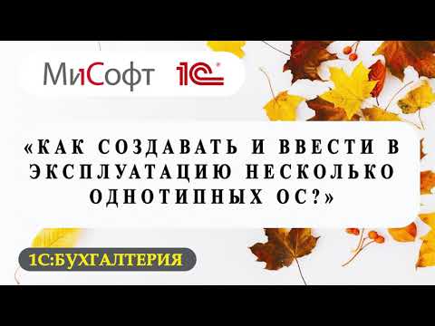 Видео: Как создать и ввести в эксплуатацию несколько однотипных основных средств?