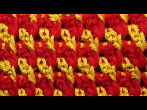 Видео: Узоры для вязания крючком видео Tunisian crochet  31