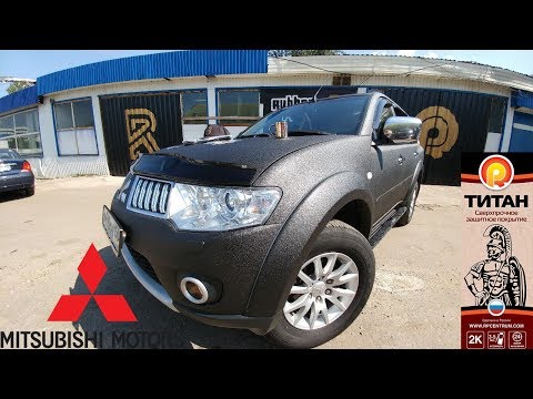 Видео: Mitsubishi Pajero покраска автомобиля в сверхпрочное покрытие ТИТАН и шумоизоляция днища