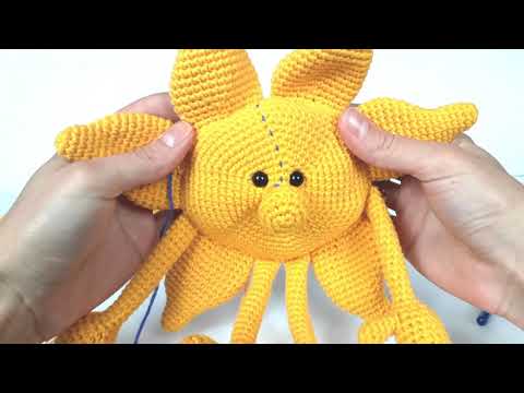Видео: Солнышко крючком. Вязаное солнце. Солнце вязаное крючком. Crochet sun (Урок 3 Тело)