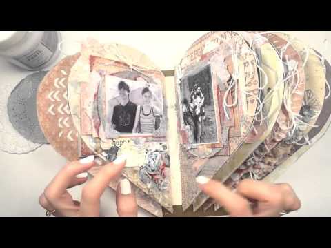 Видео: Альбом сердце часть 2 - Скрапбукинг мастер-класс / Aida Handmade