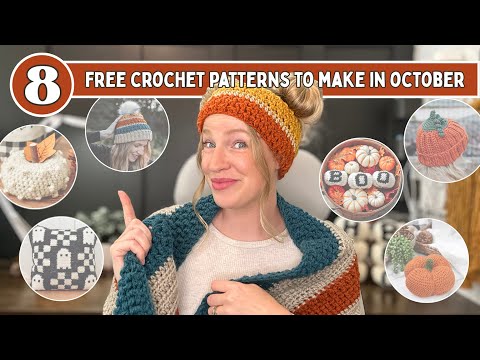 Видео: 8 схем вязания крючком для октября — бесплатные схемы вязания крючком на осень