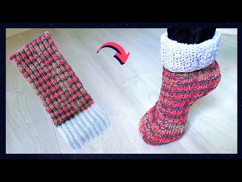 Видео: ТЕПЛЫЕ И ЛЕГКИЕ НОСКИ С ВЯЗАНИЕМ