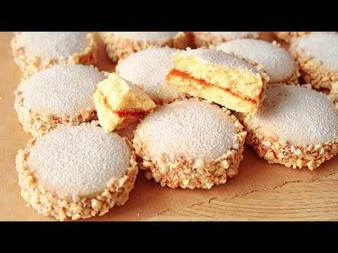 Видео: Вычечка, как из кондитерской! Воздушное печенье с начинкой, альфахорес! Быстрый рецепт к чаю!