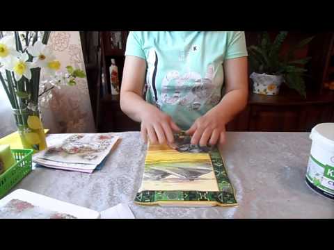 Видео: декупаж кухонной доски горячий способ